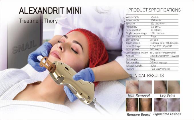 Aleksandrit Mini Taşınabilir Güzellik Ekipmanı Akıllı Dokunmatik Güç Kaynağı Bölümü Bison Işığı ve Kolay 755nm Mini Makine Aleksandrit 755nm Lazer Epilasyon 9