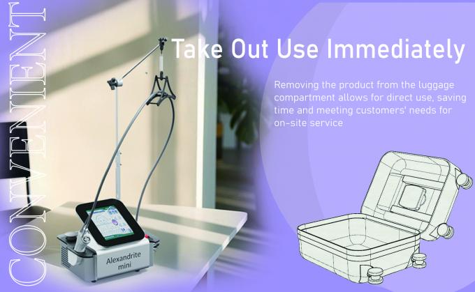 Aleksandrit Mini Taşınabilir Güzellik Ekipmanı Akıllı Dokunmatik Güç Kaynağı Bölümü Bison Işığı ve Kolay 755nm Mini Makine Aleksandrit 755nm Lazer Epilasyon 6
